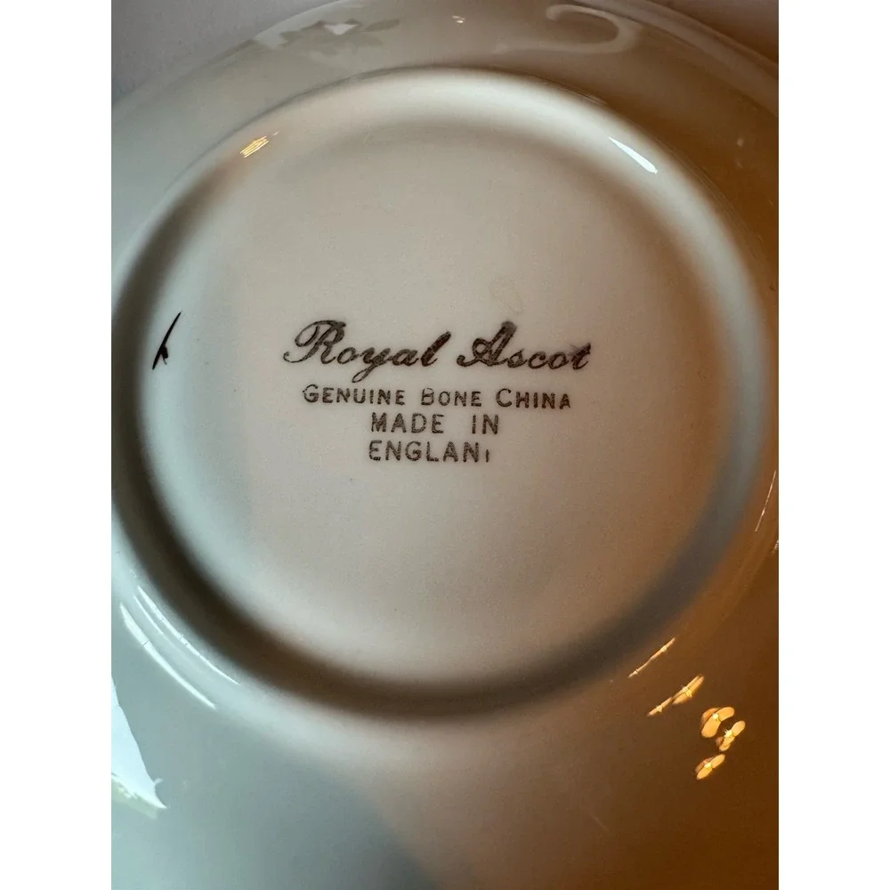 Vintage Royal Ascot Bone China Tea Cup and Saucer Pink Roses Made in England